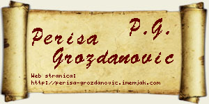 Periša Grozdanović vizit kartica